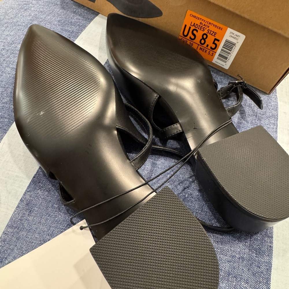 Steve Madden Black Strappy Heels - Picture 3 of 8